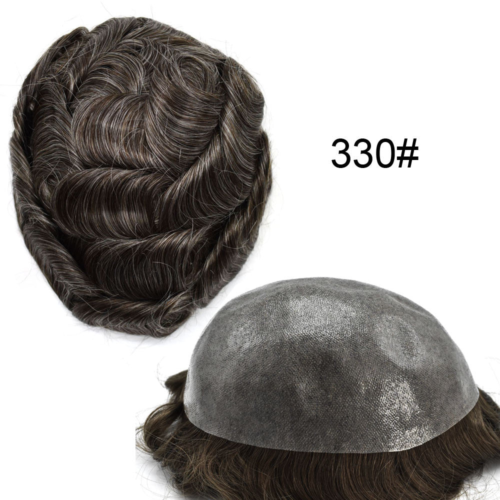 Full Poly Thin Skin Human Hair Toupee for Men - Durable, Invisible, Customizable