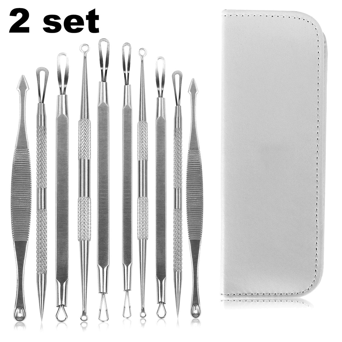 Blackhead Remover Tool Kit 10PCS Acne Spot Extractors Pimple Comedone Extractor Set