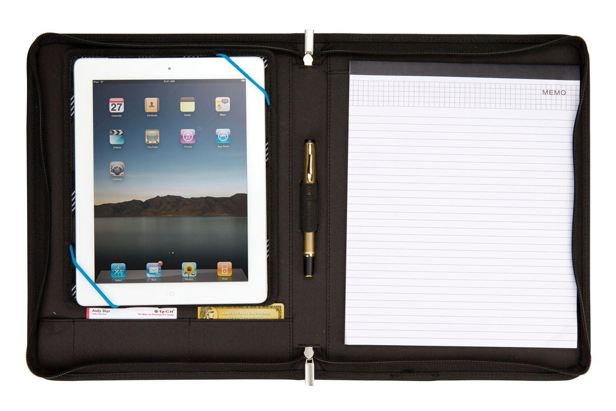 Executive Business Padfolio with Zippered Closure and Document Organizer