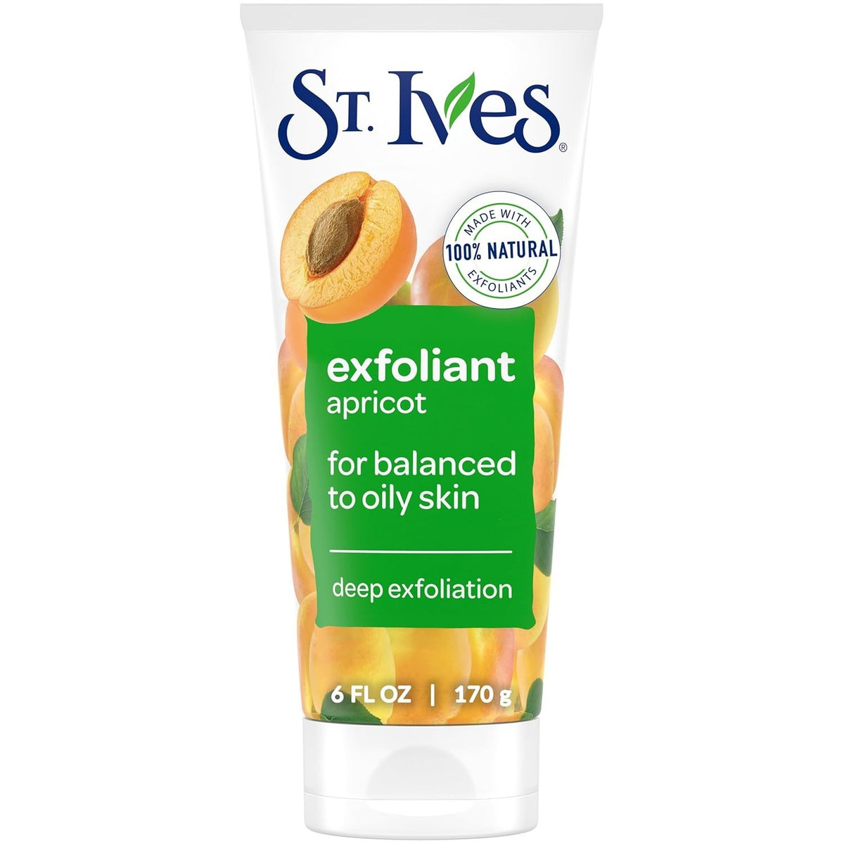 100% Natural Exfoliant Apricot Scrub - 6 oz for Clean, Glowing