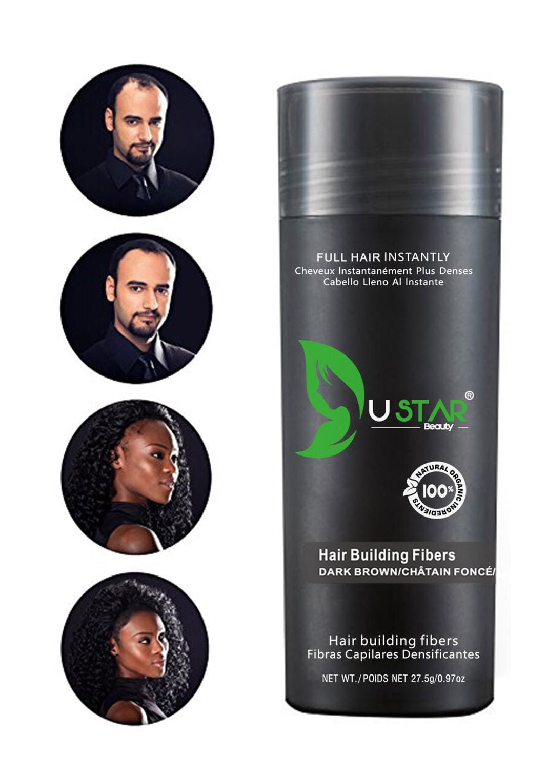 Hair Building Fibers 27.5g - 9 Colors