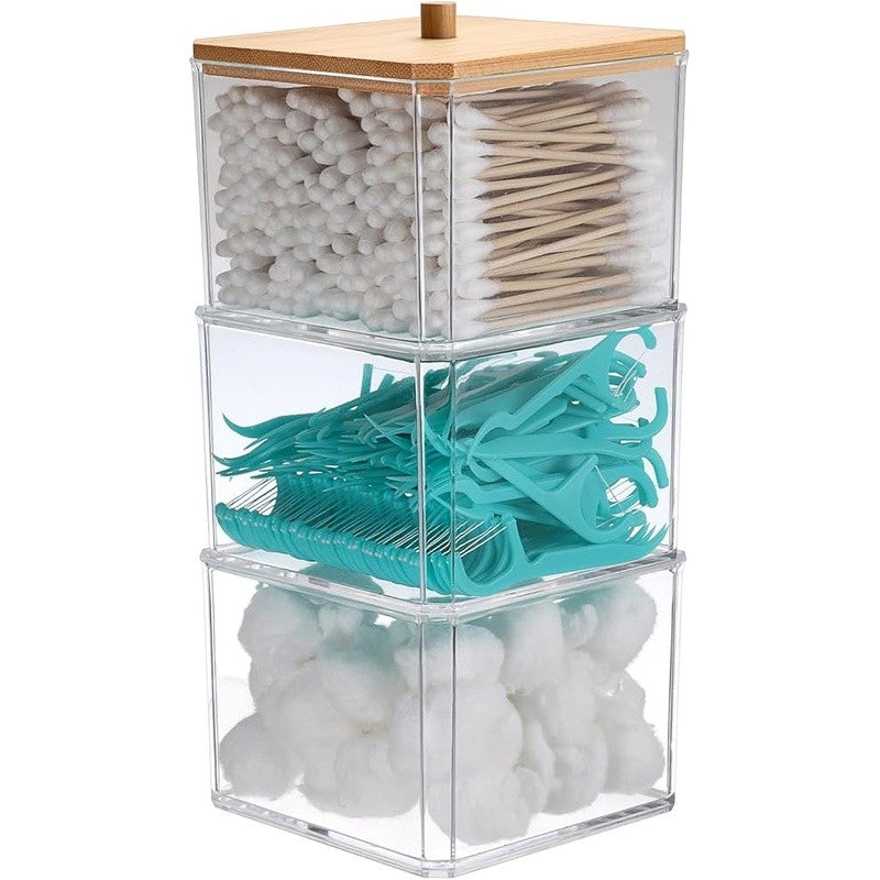 Acrylic Bathroom Storage Jar with Lid - Multiple Sizes & Shapes
