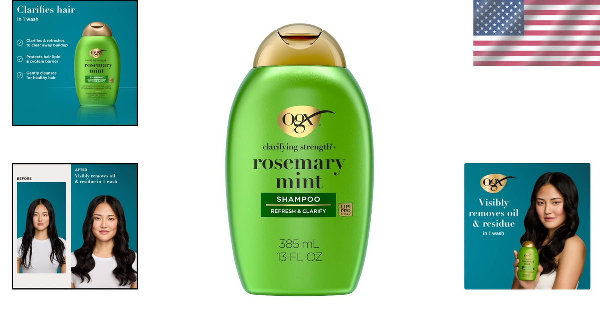 Clarifying Rosemary Mint Shampoo for Oily Hair - 13 oz | Sulfate-Free