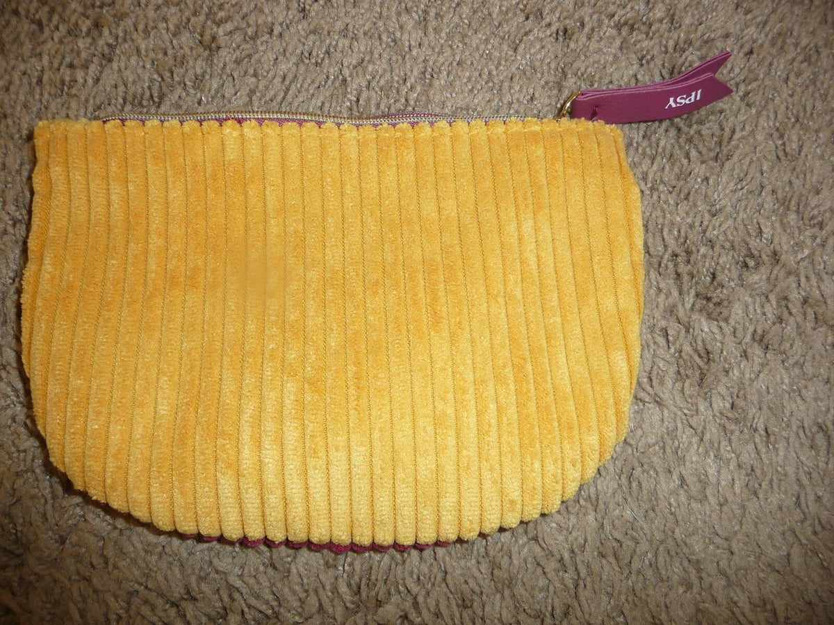 Ipsy Glambag Corduroy Burgundy Gold Makeup Bag October 2020