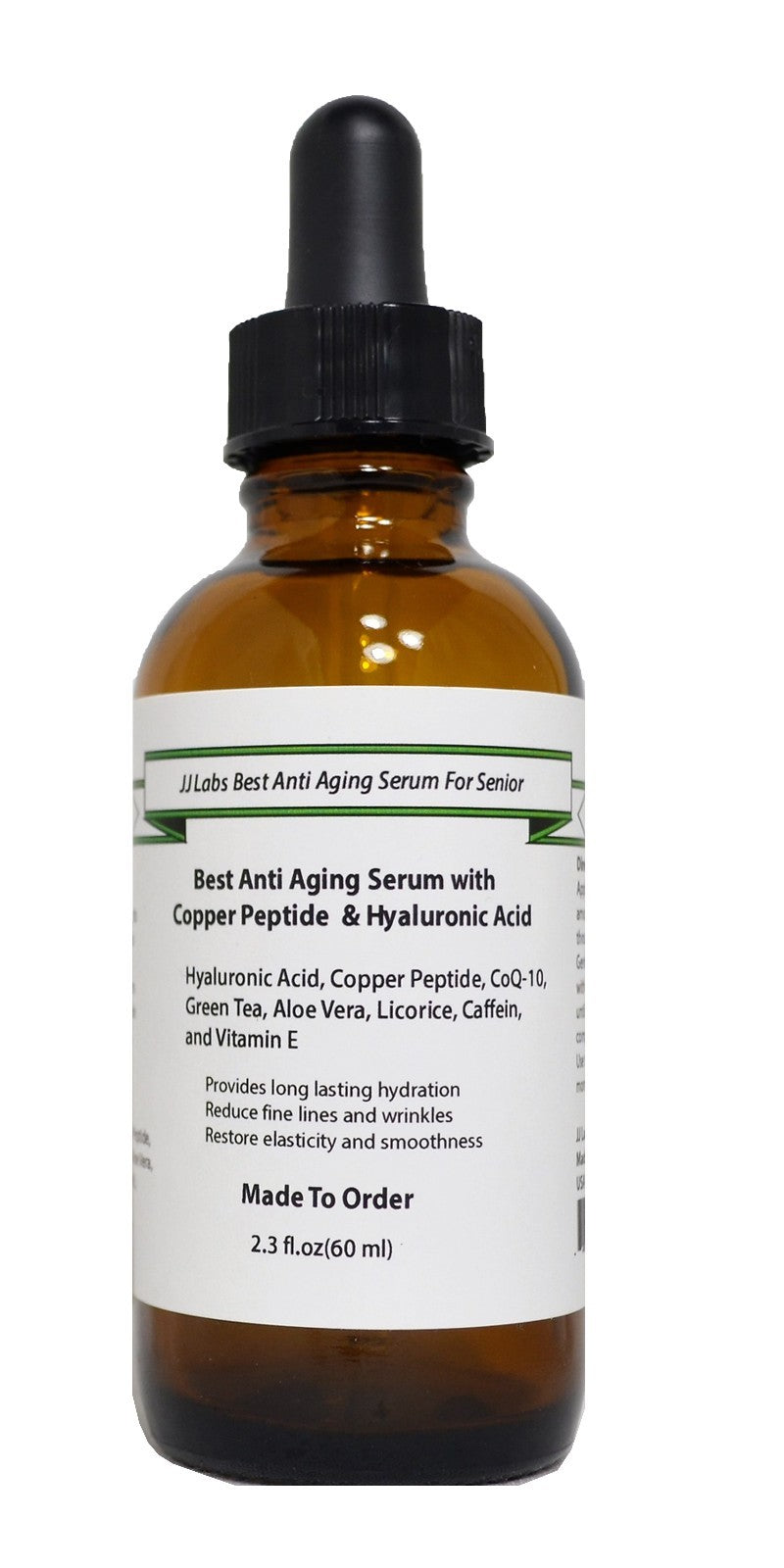 Anti-Aging Face Serum with Copper Peptide & Hyaluronic Acid - Natural Skin Care for Seniors