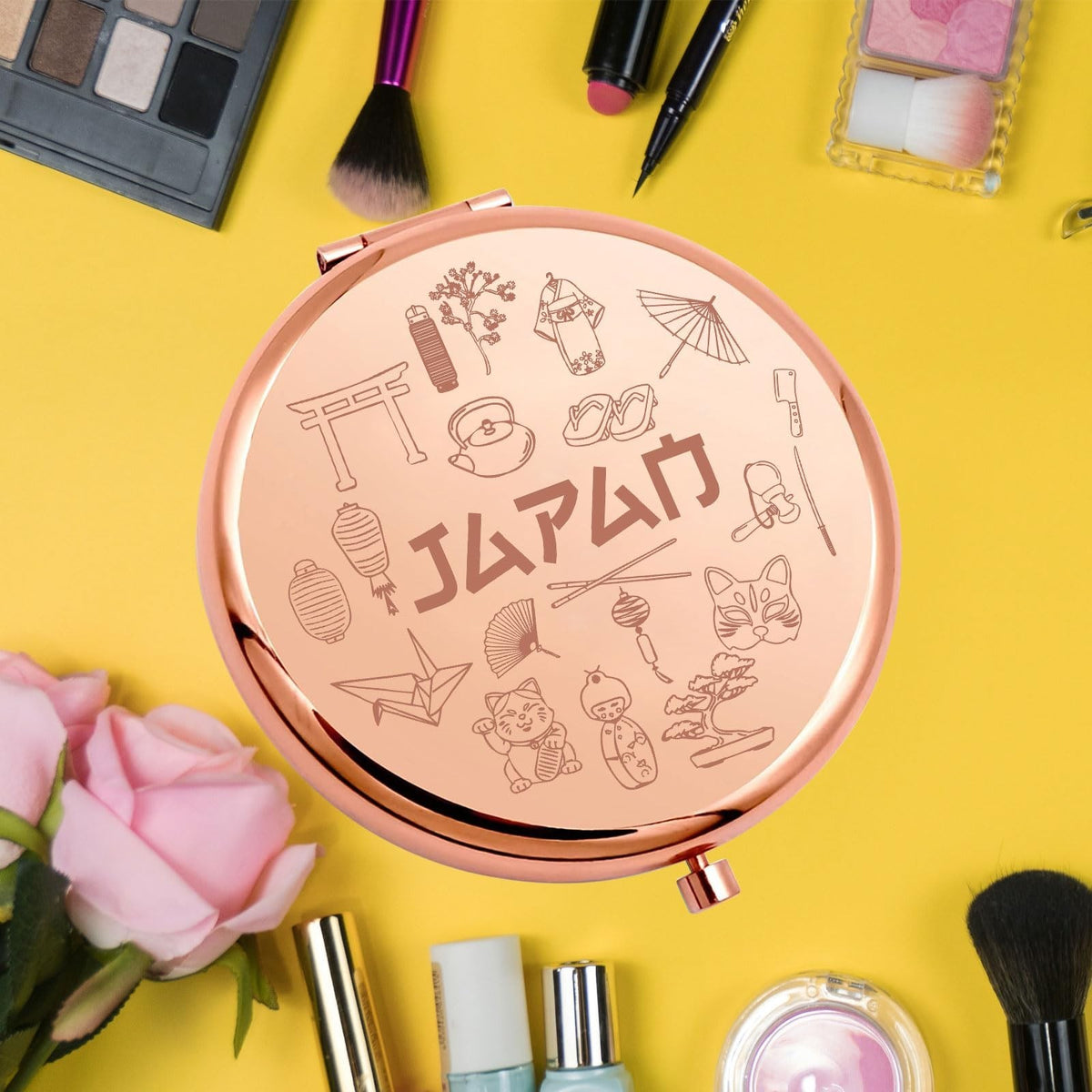 Travel Pocket Mirror - Compact Stainless Steel Makeup Mirror for On-the-Go