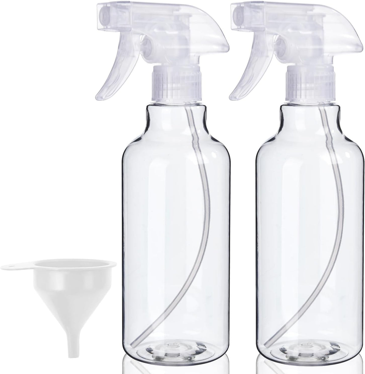Heavy Duty Plastic Spray Bottles 16.9oz 2-Pack with Mist & Stream Modes