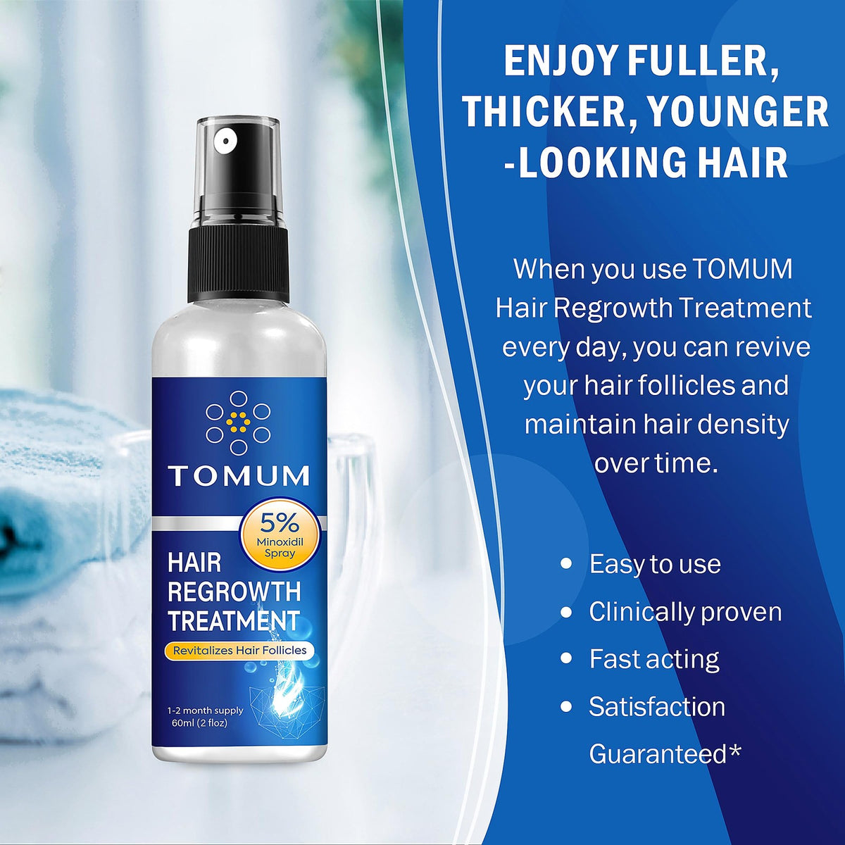 5% Minoxidil Topical Spray Hair Regrowth Treatment - 2 Pack