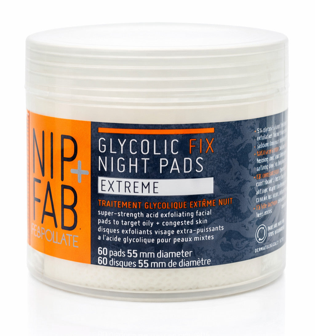 NIP + FAB Glycolic Fix Pads Extreme Night Cleanser Hyaluronic Bundle