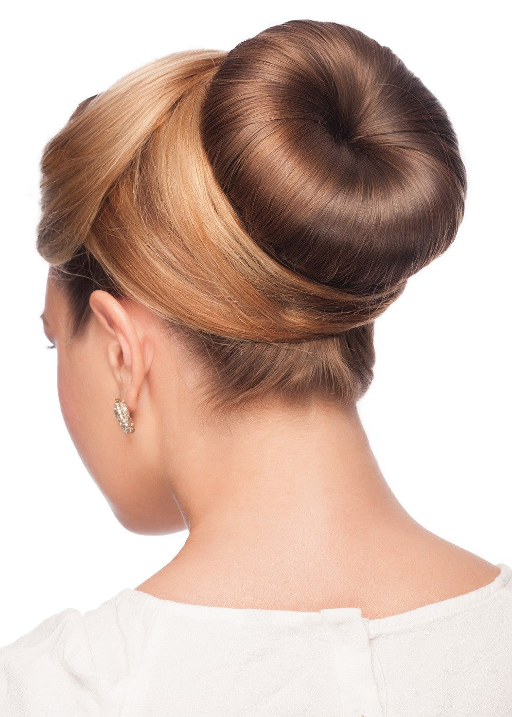 4pcs Beige Magic Foam Sponge Bun Maker Hair Donut Ponytail Clip Twist