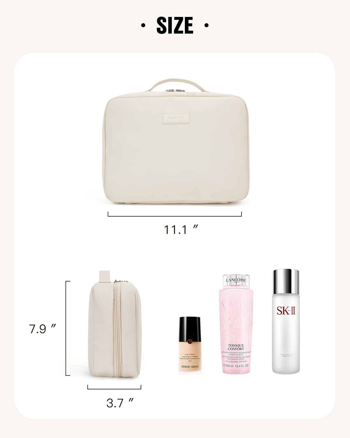 Travel Toiletry Bag with Hanging Hook Waterproof Makeup Organizer - Large Capacity