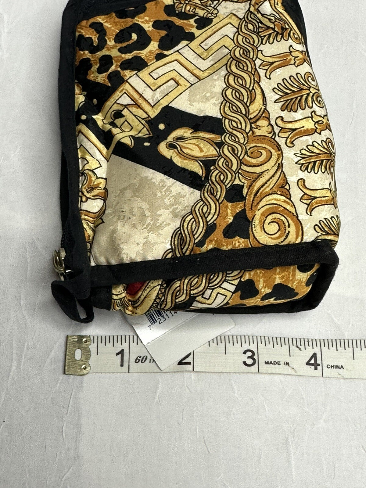 Oscar de la Renta Silk Toiletry Travel Bag Baroque Design New