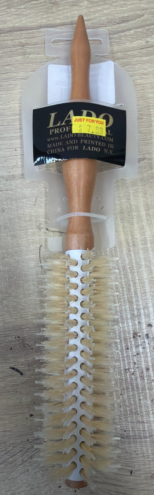 Professional Wooden Round Hair Brush with Natural Bristles for Styling & Shine