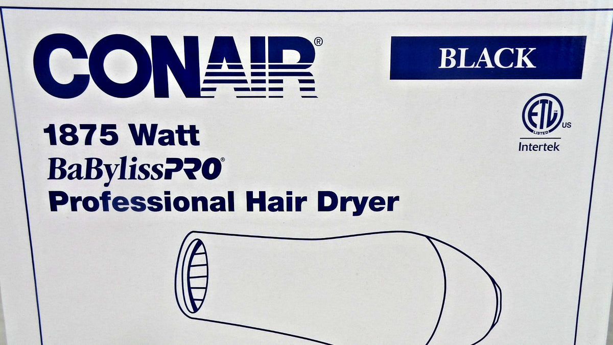 Conair 1875W Professional Hair Dryer - Black, Salon-Quality Styling