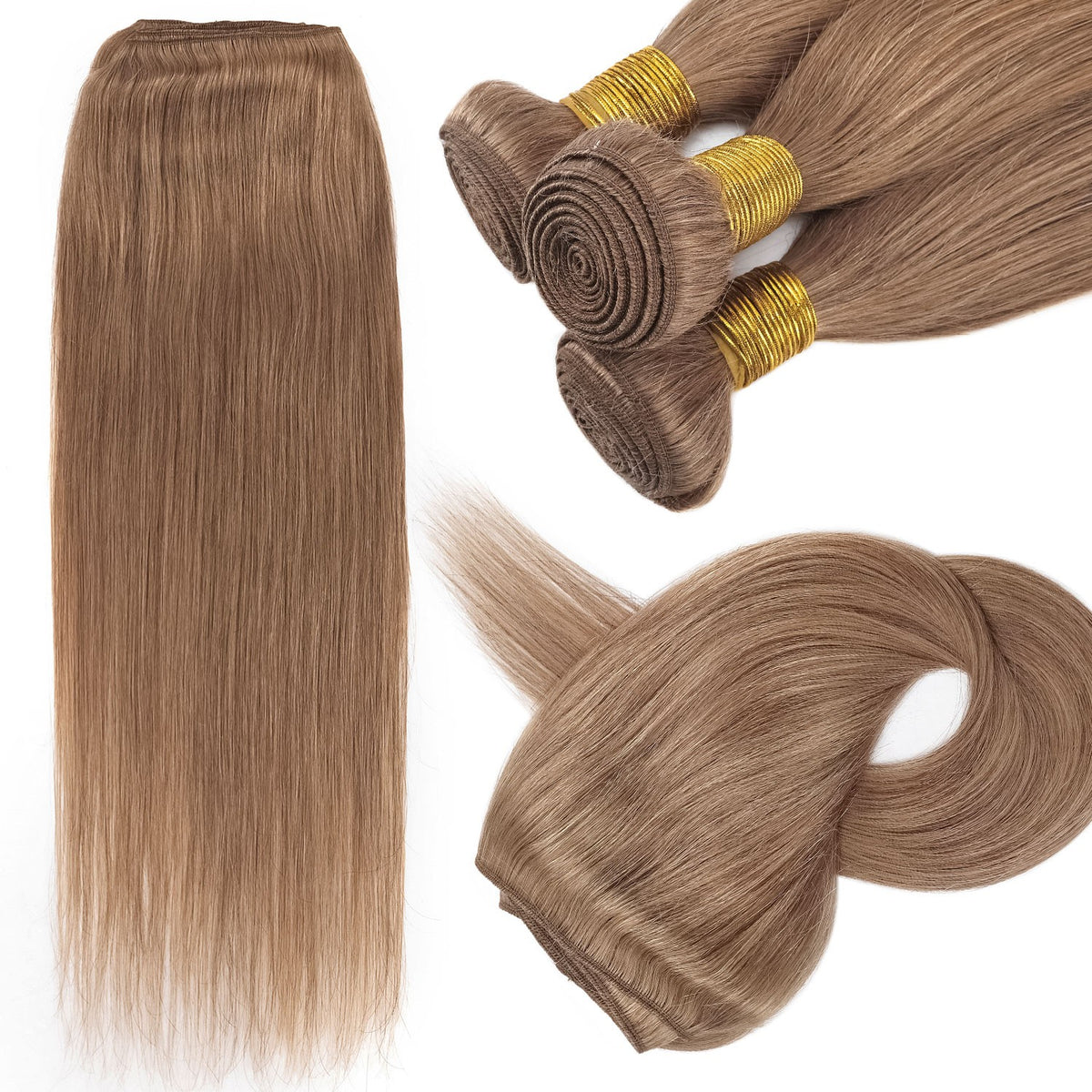 Brazilian Virgin Human Hair Extensions 3 Bundles - Natural Straight & Wavy Styles
