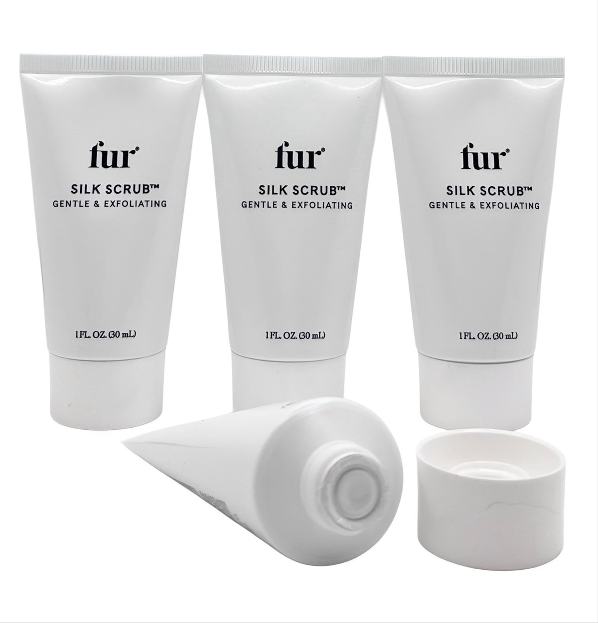 Fur Silk Scrub Gentle & Exfoliating body 1 oz each x4 = 4 fl TOTAL