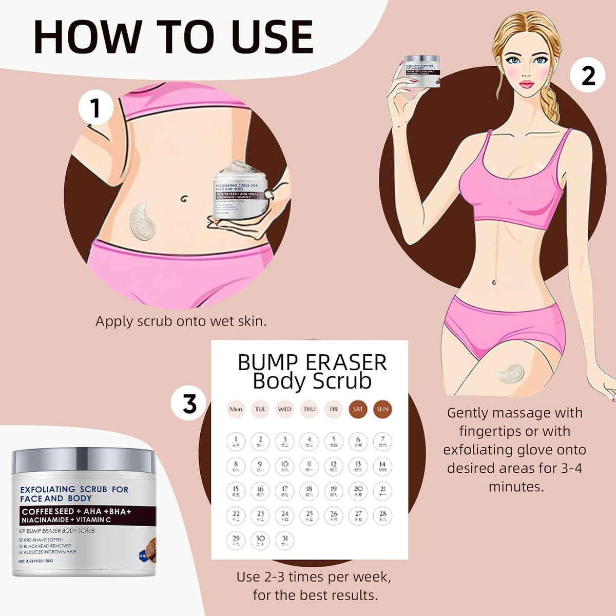 Bump Eraser Body Scrub 10 AHA BHA Exfoliating Treatment for Ingrown