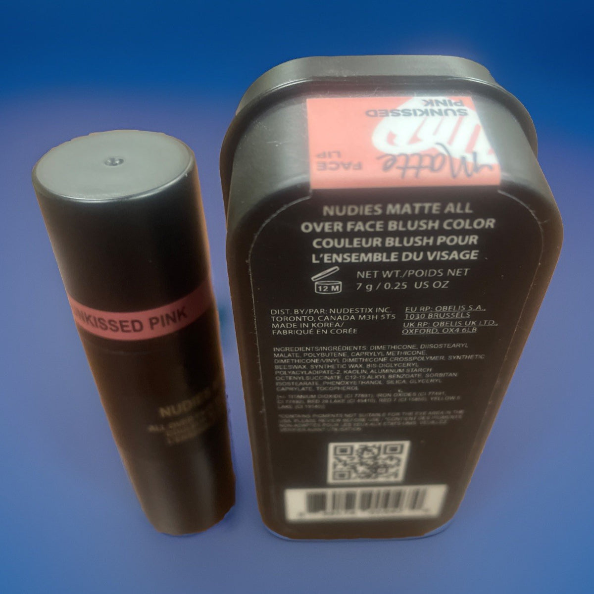 Nudestix Nudies Matte Face Blush Sunkissed Pink with Tin - Natural Makeup