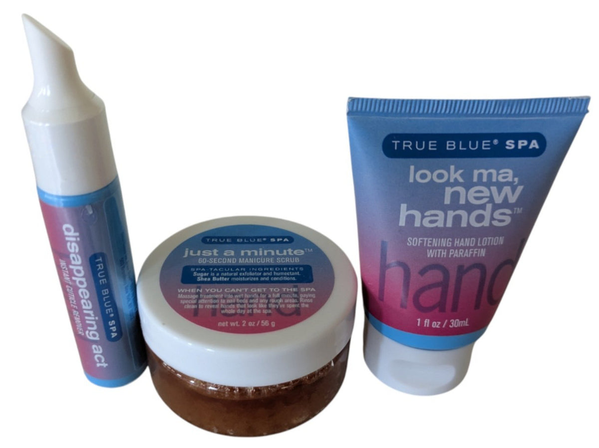 Bath And Body Works True blue Spa Hand Manicure Set Lotion Scrub