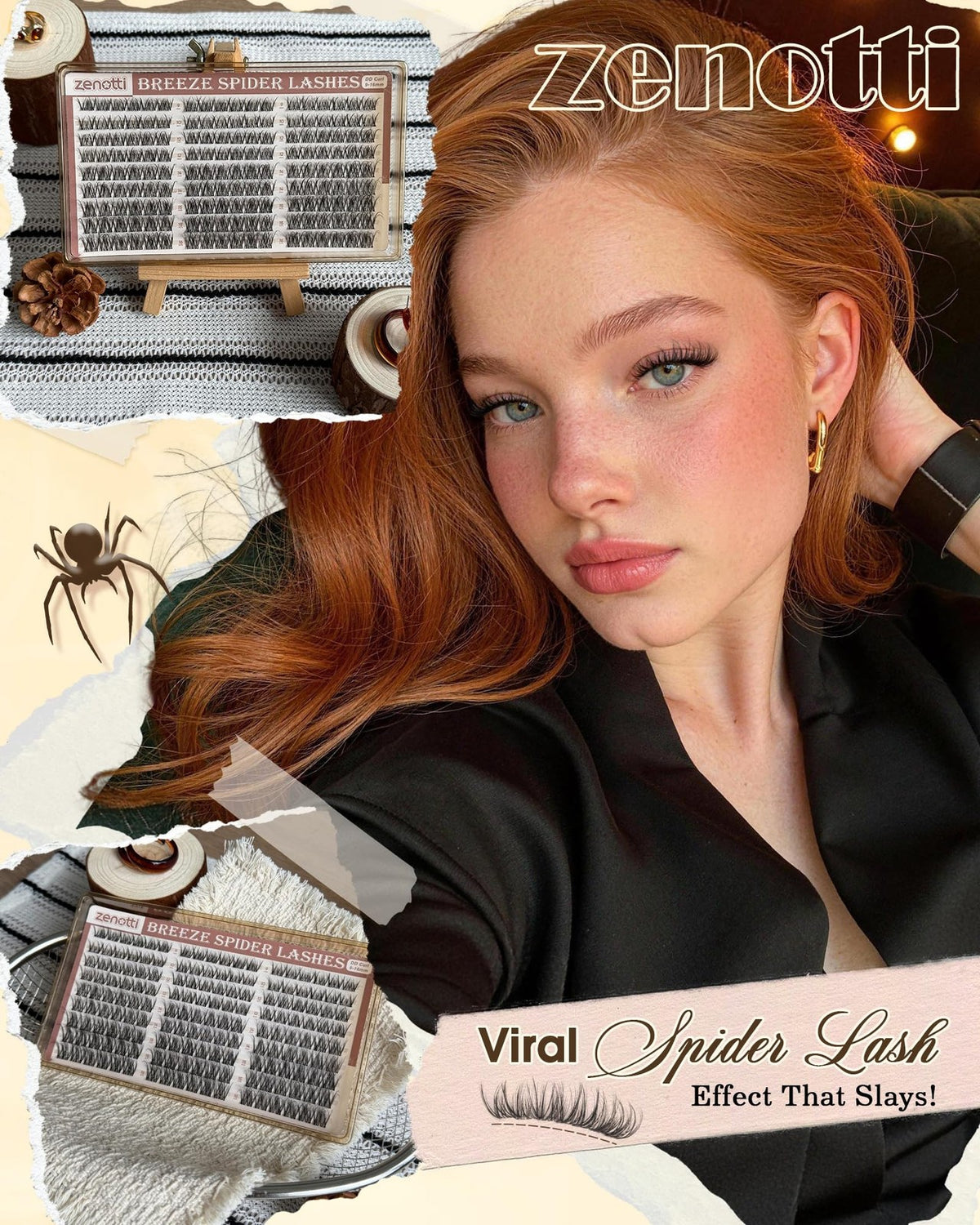 Lash Clusters Kit with DD Curl - Black Spider Breeze Style for Glamorous Eyes