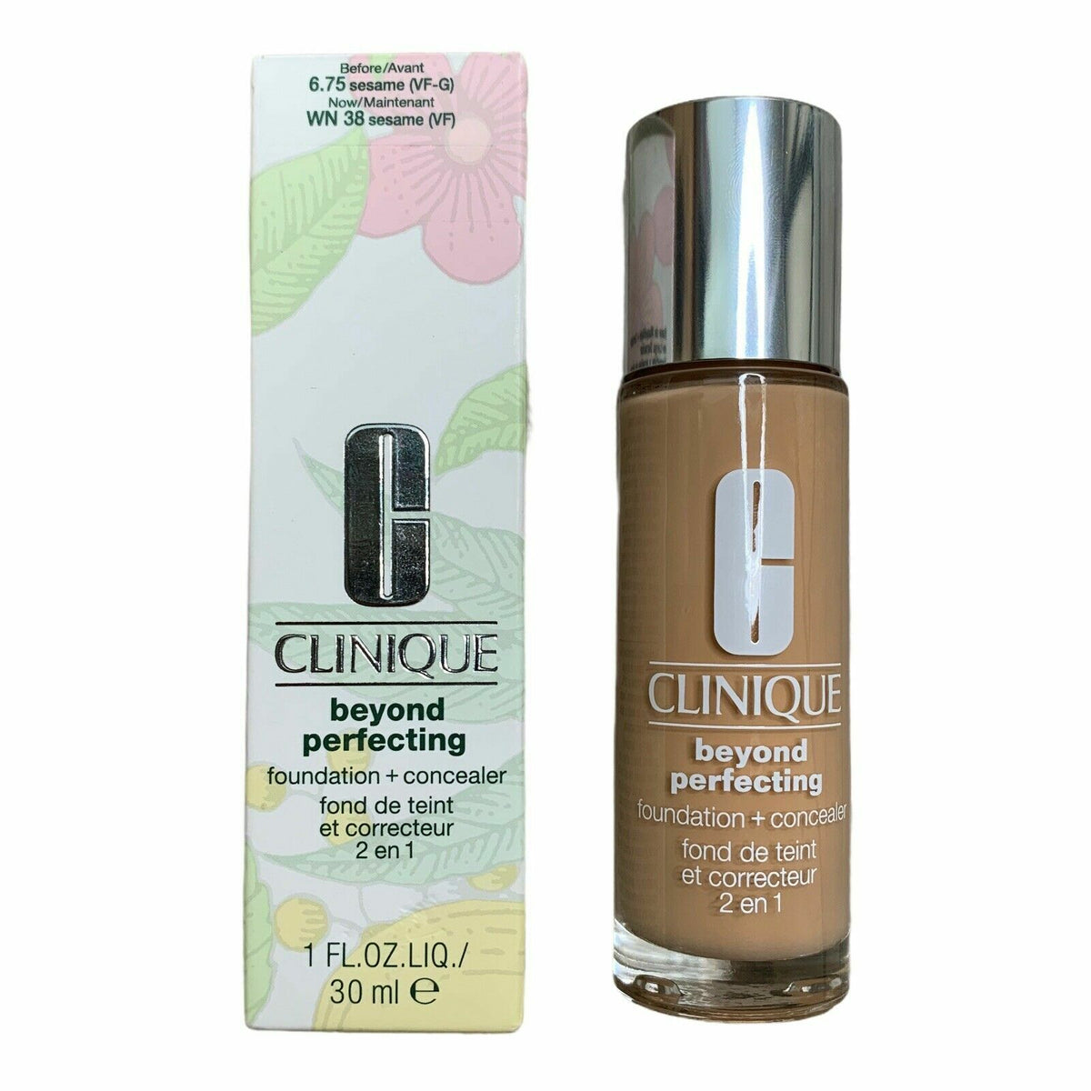 Clinique Beyond Perfecting Foundation and Concealer 1 oz 30 ml Sesame Shade