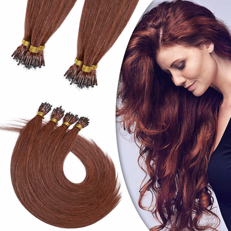 Nano Loop Human Hair Extensions Micro Beads Thick Real Remy Hair 16-22in