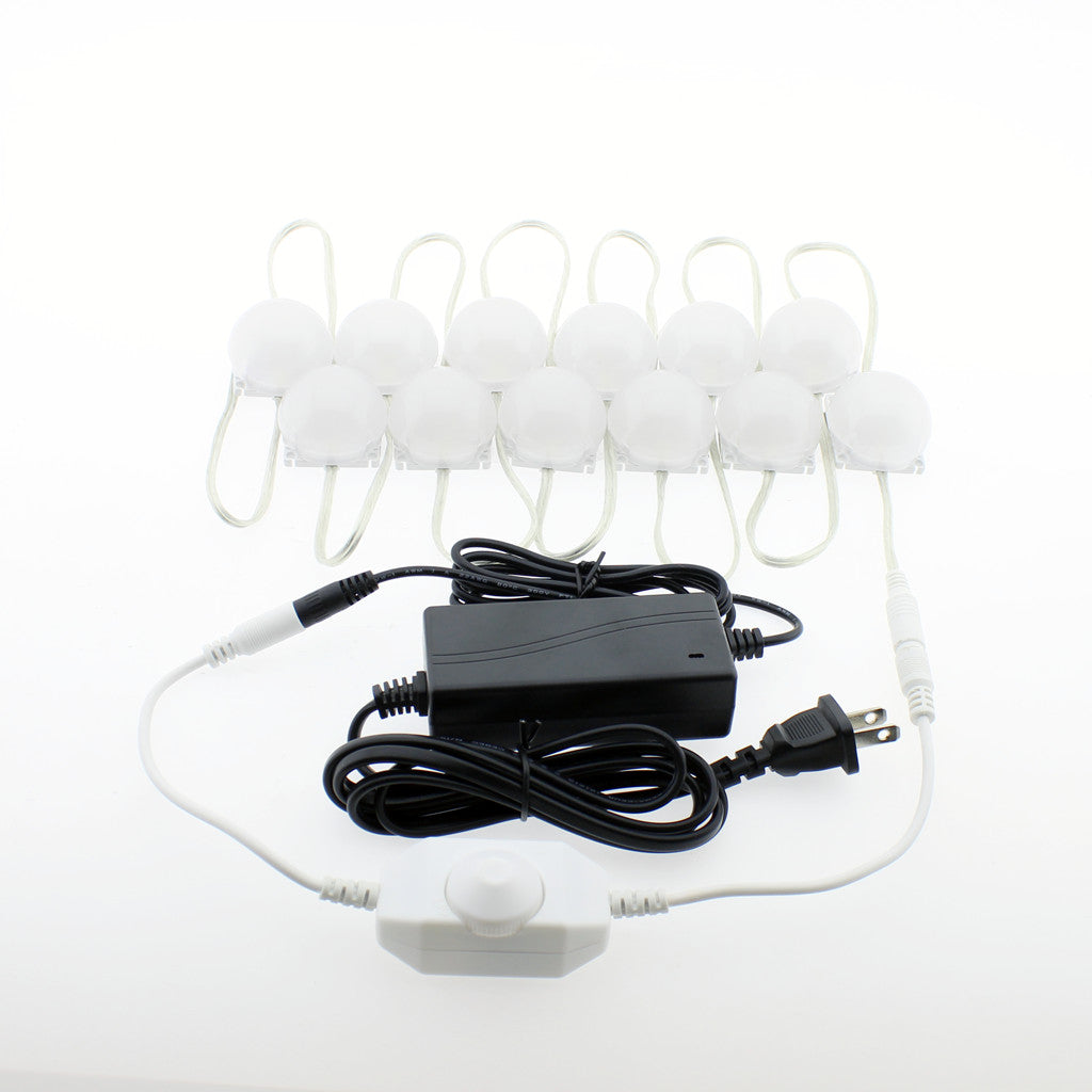 Hollywood Style Makeup Mirror LED Light Kit Warm White 12 Bulb 8ft