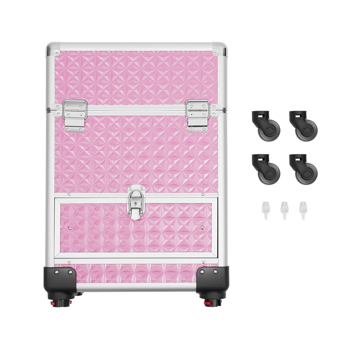 Rolling Makeup Train Case Cosmetic Organizer with Wheels & Storage