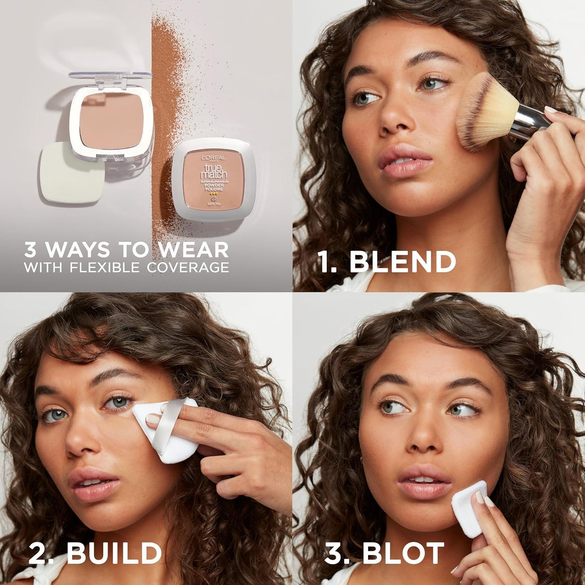 Oil-Free Powder Foundation for Natural Finish, Light Medium W3