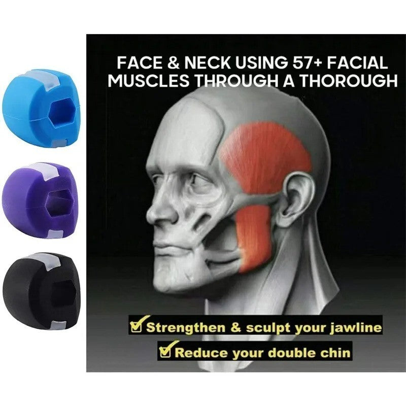 3 Pack Jawline Exerciser Balls for Face & Double Chin Toning - Men Women