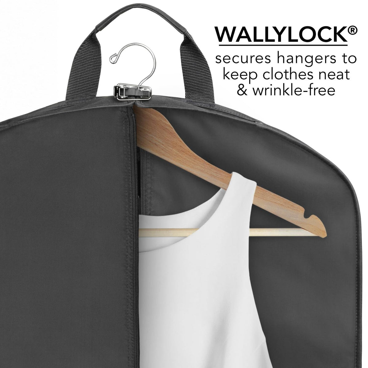 60-Inch Deluxe Travel Garment Bag - Wrinkle-Free, Water-Resistant, Black