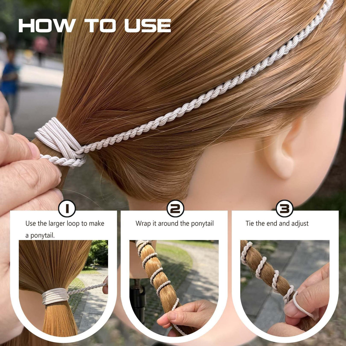 Hair Ties for Women, 16" 4 1 Count (Pack of 4),