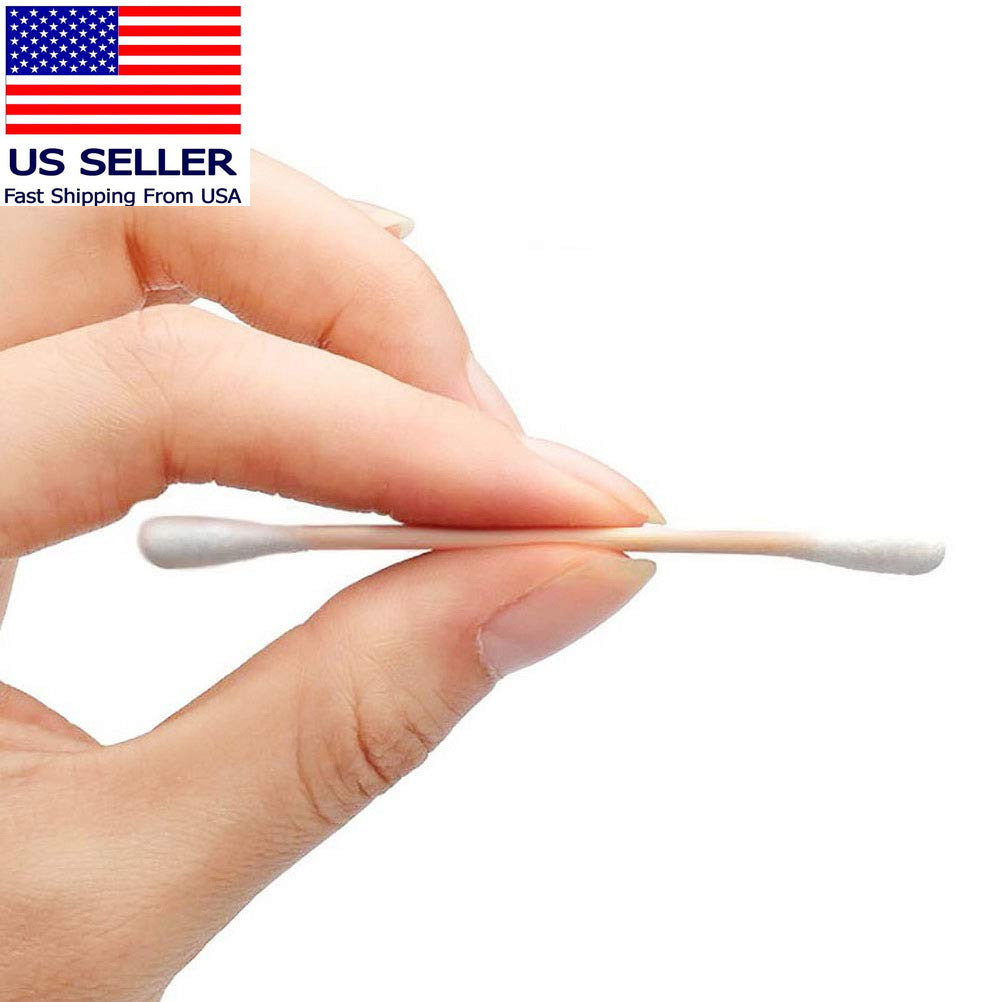 Bamboo Cotton Swabs with 2 Clear Container, 1200 Count Personal Hygiene Tool