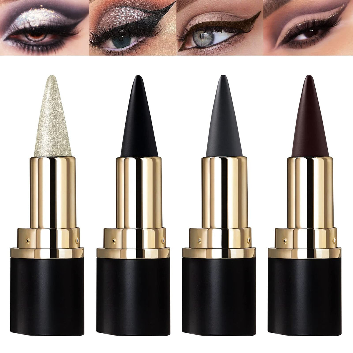 Waterproof Gel Eyeliner Set - Long Lasting 4 Colors Eye Makeup Pencils
