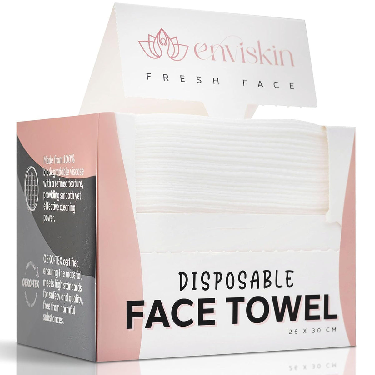 Disposable Plant-Based Makeup Remover Wipes 10x12 Inch Soft Face Towels - 50 Pack