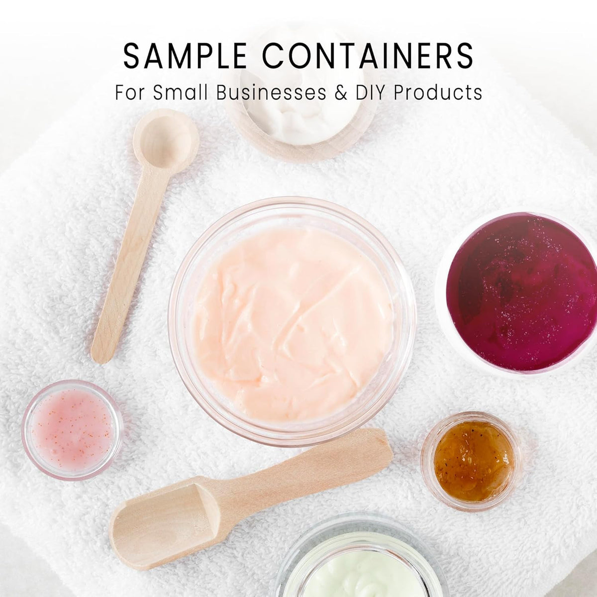 50 Clear Acrylic Reusable Cosmetic Jars 5ml - Small Round Storage Containers