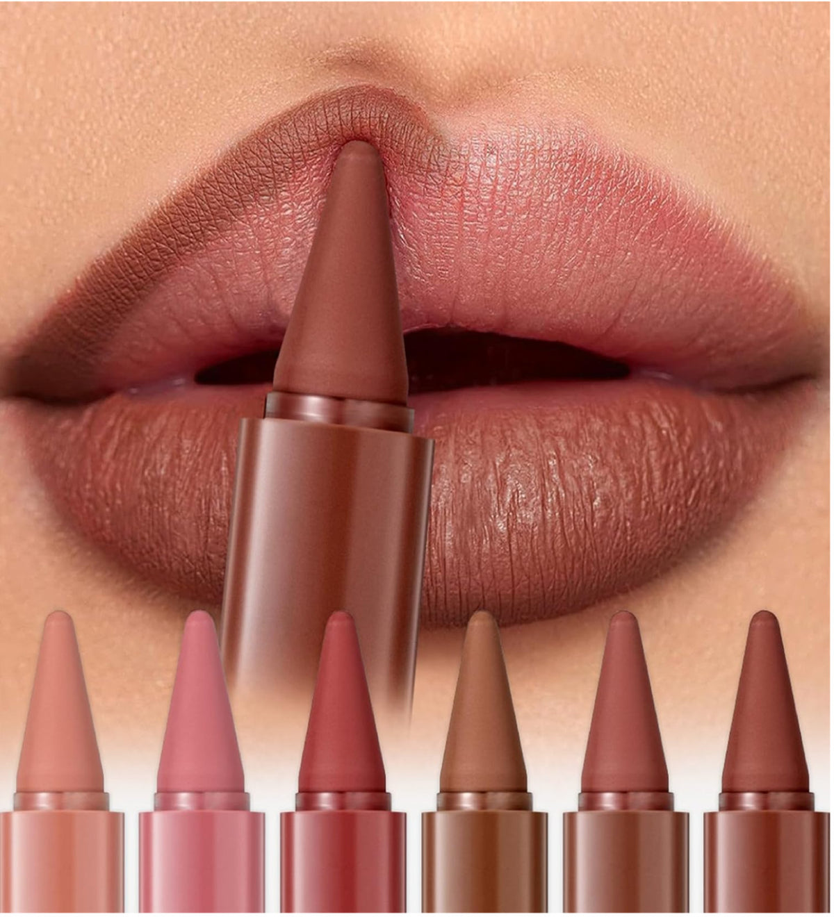 6-Piece Gradient Lip Liner and Lipstick Set - Ombre Matte & Hydrating