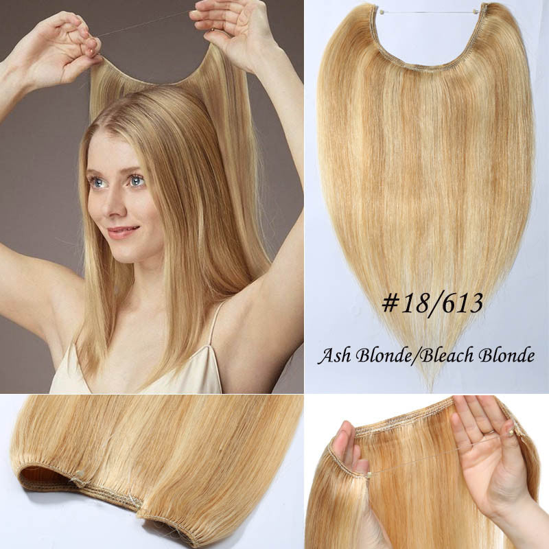 Remy Human Hair Extensions Headband Weft Hair - Blonde, Dark Brown & Black