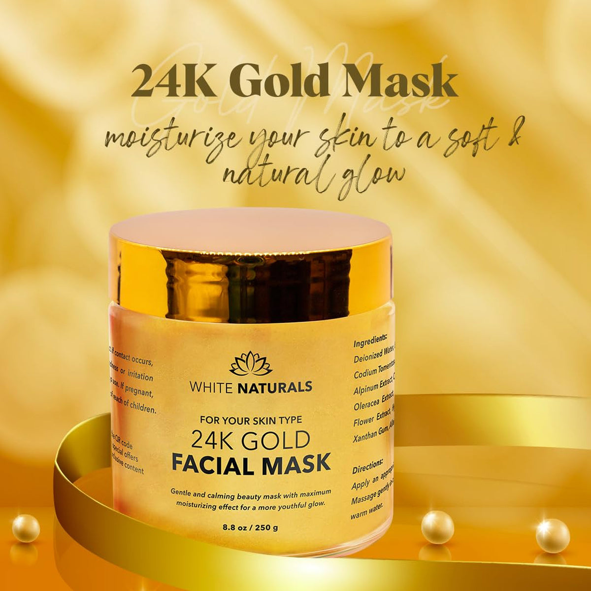 24K Gold Facial Mask - Anti-Aging Moisturizing Treatment