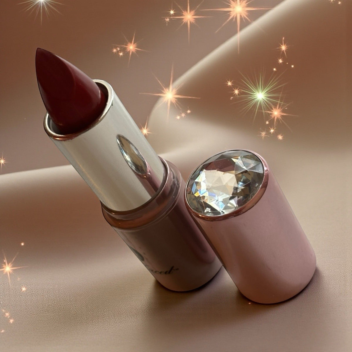 Lipstick in Runway Red - Champagne-Infused Luxury Lip Color 0.12 oz