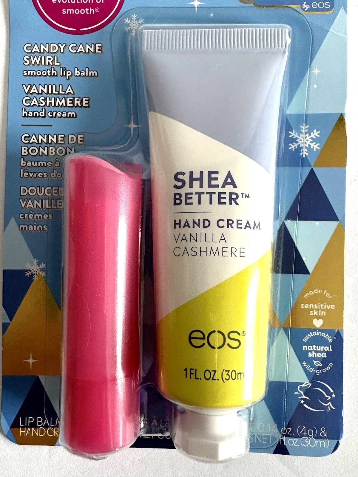 EOS Candy Cane Swirl Lip Balm & Vanilla Cashmere Hand Cream Holiday Set