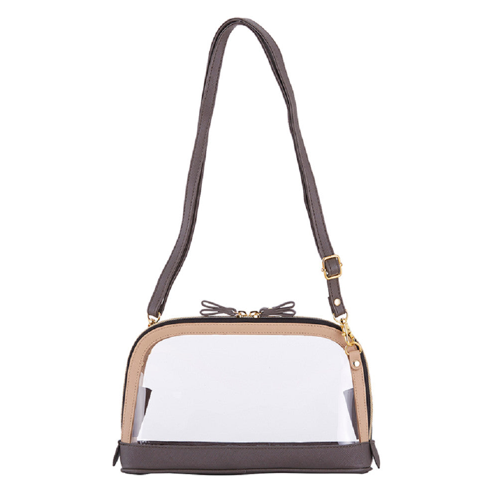 Clear Stadium Bag Crossbody Purse for Venue Compliance 10x6.5in Charcoal