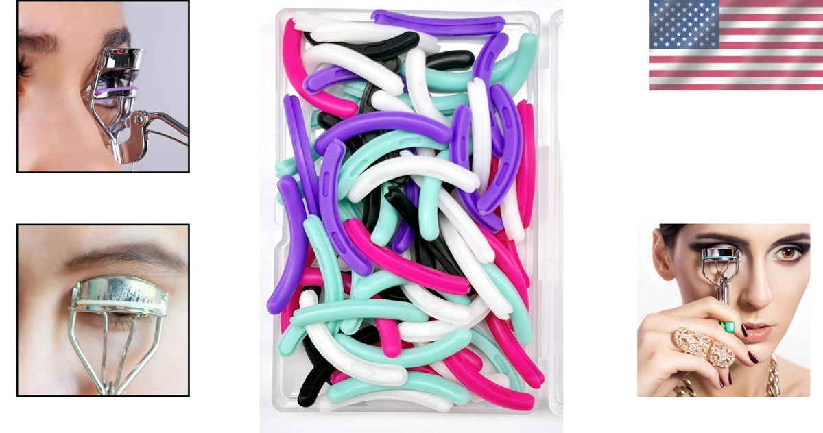 80 Silicone Eyelash Curler Refill Pads with Storage Box - Universal Fit