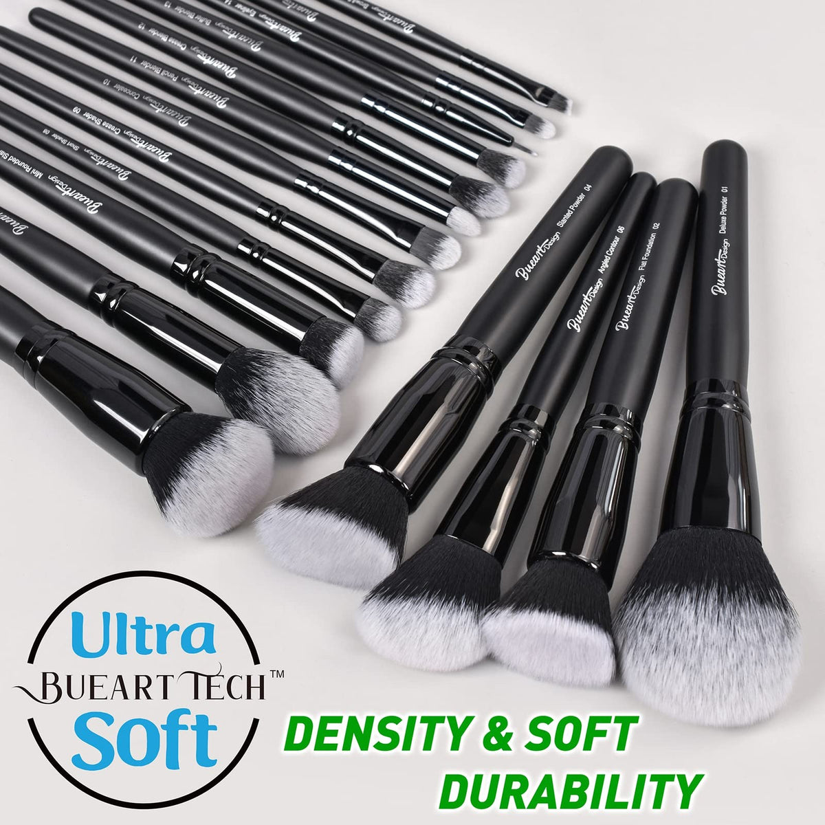 Makeup Brush Set 19 Pcs - Professional Synthetic Face & Eye Brushes with Holder