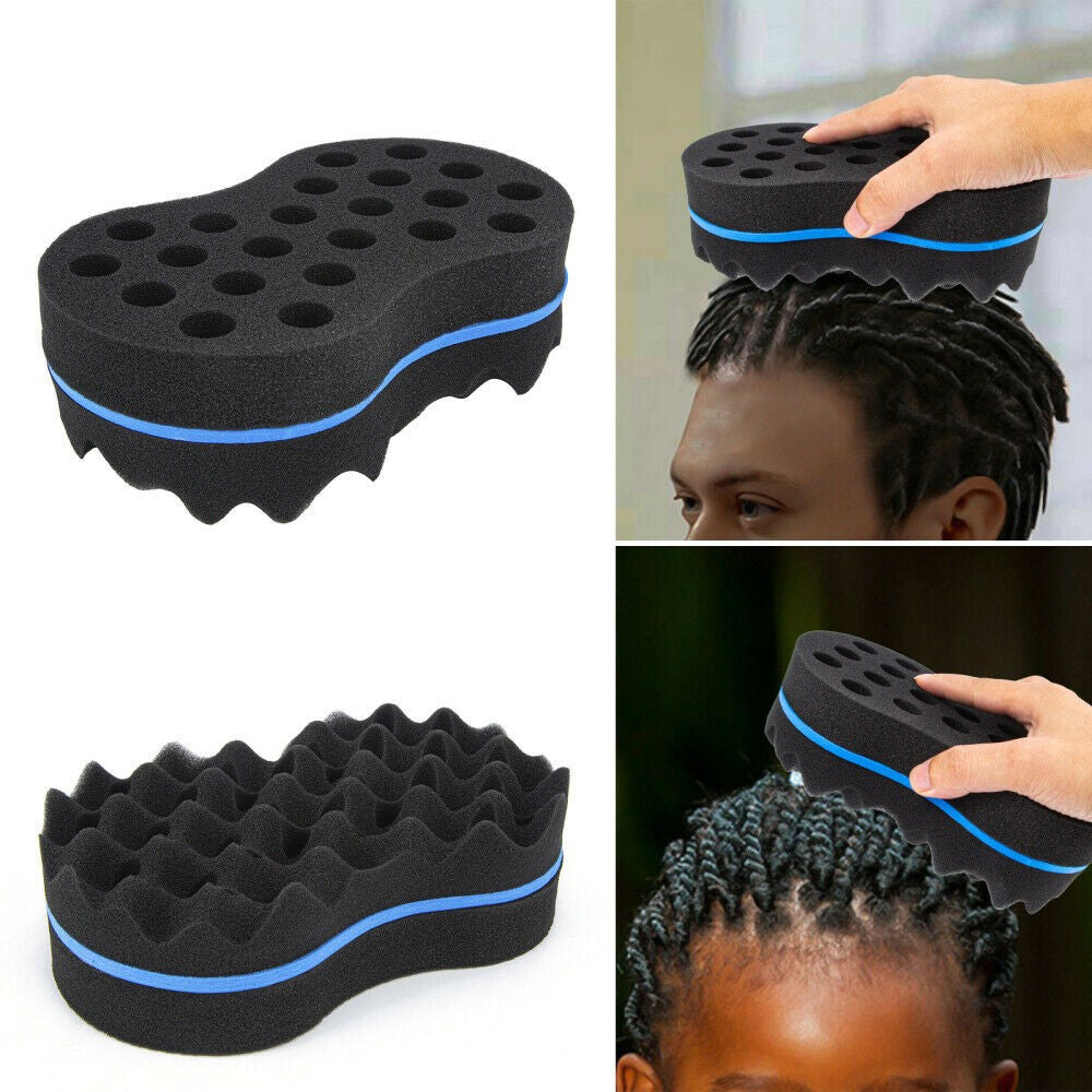 2PCS Hair Sponge Magic Barber Twist Curl Brush Dreads Locking Afro