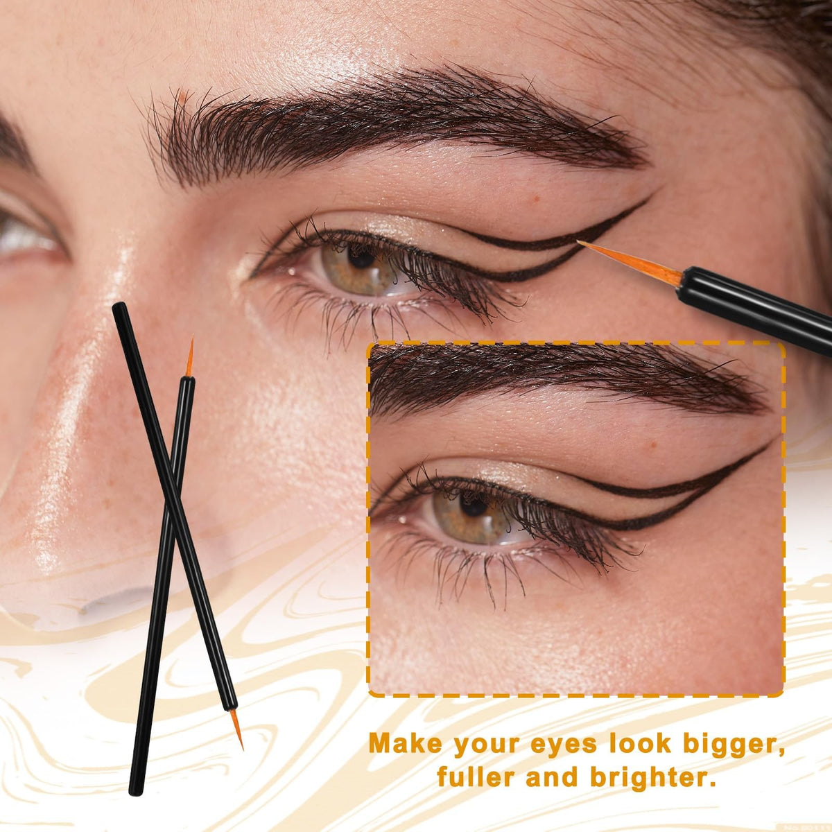 Disposable Eyeliner Brush Set Fine Point Cosmetic Applicators 150 pcs