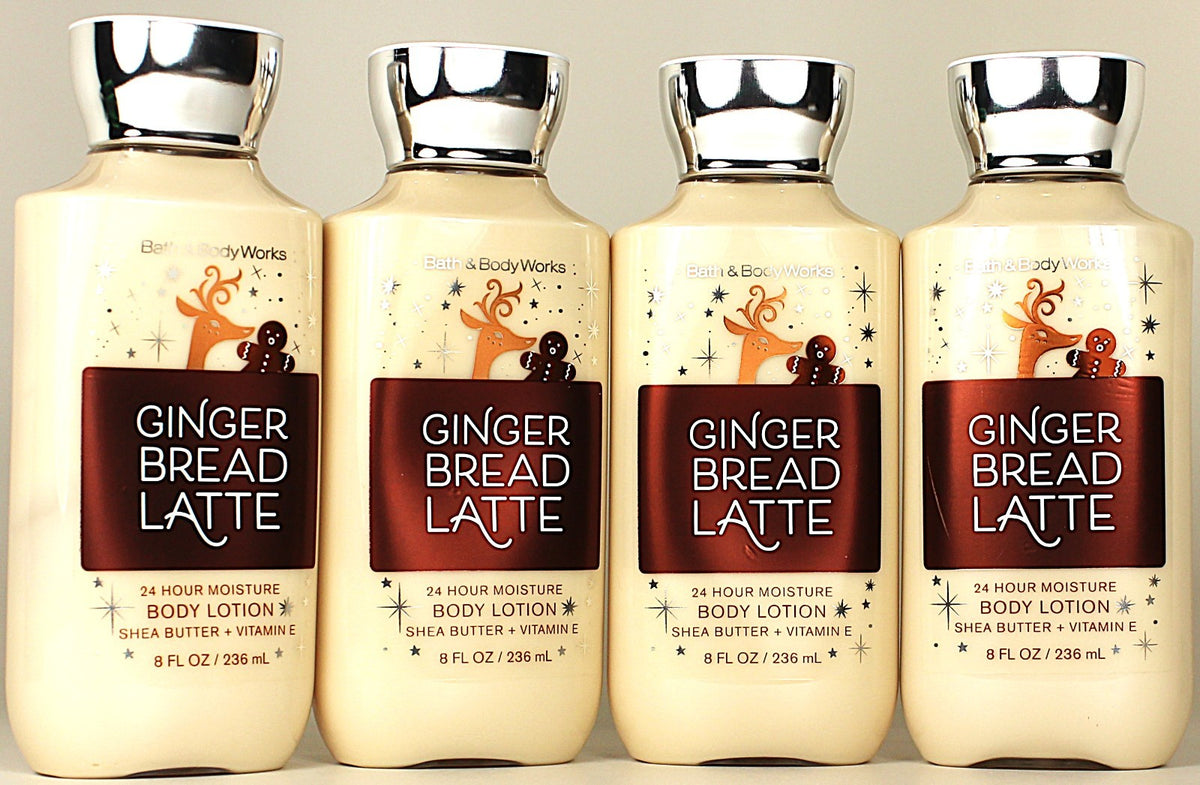 QTY 4 - Bath & Body Works GINGERBREAD LATTE Lotion Cream Moisturizer