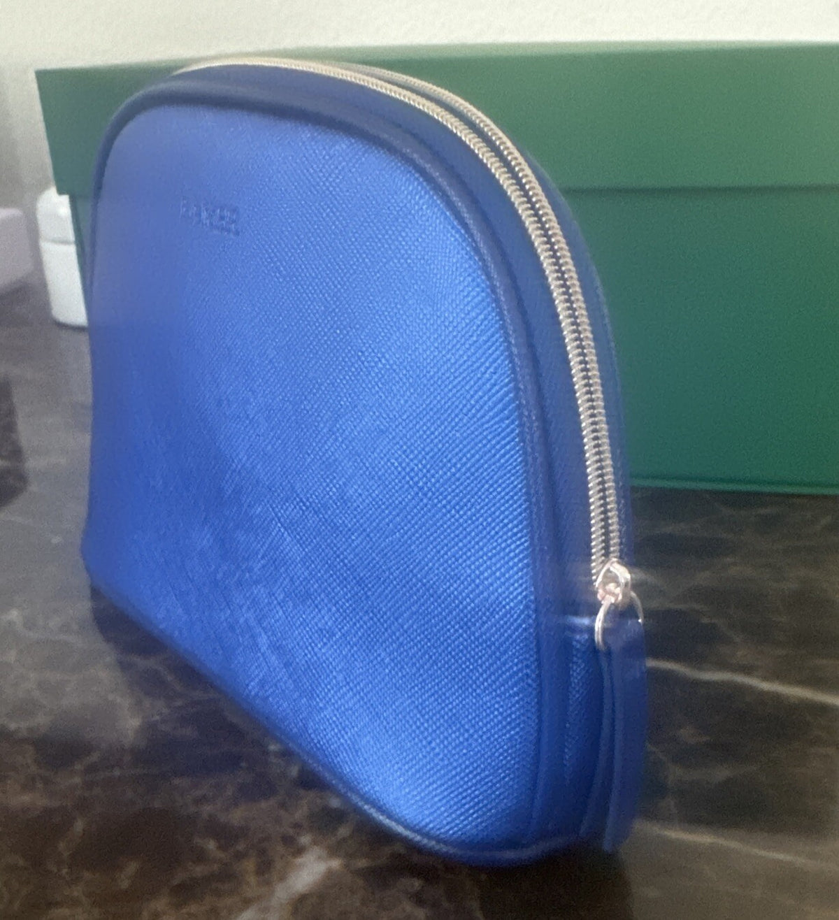 Small Ocean Blue Travel Makeup Bag Organizer - Compact Cosmetic Storage