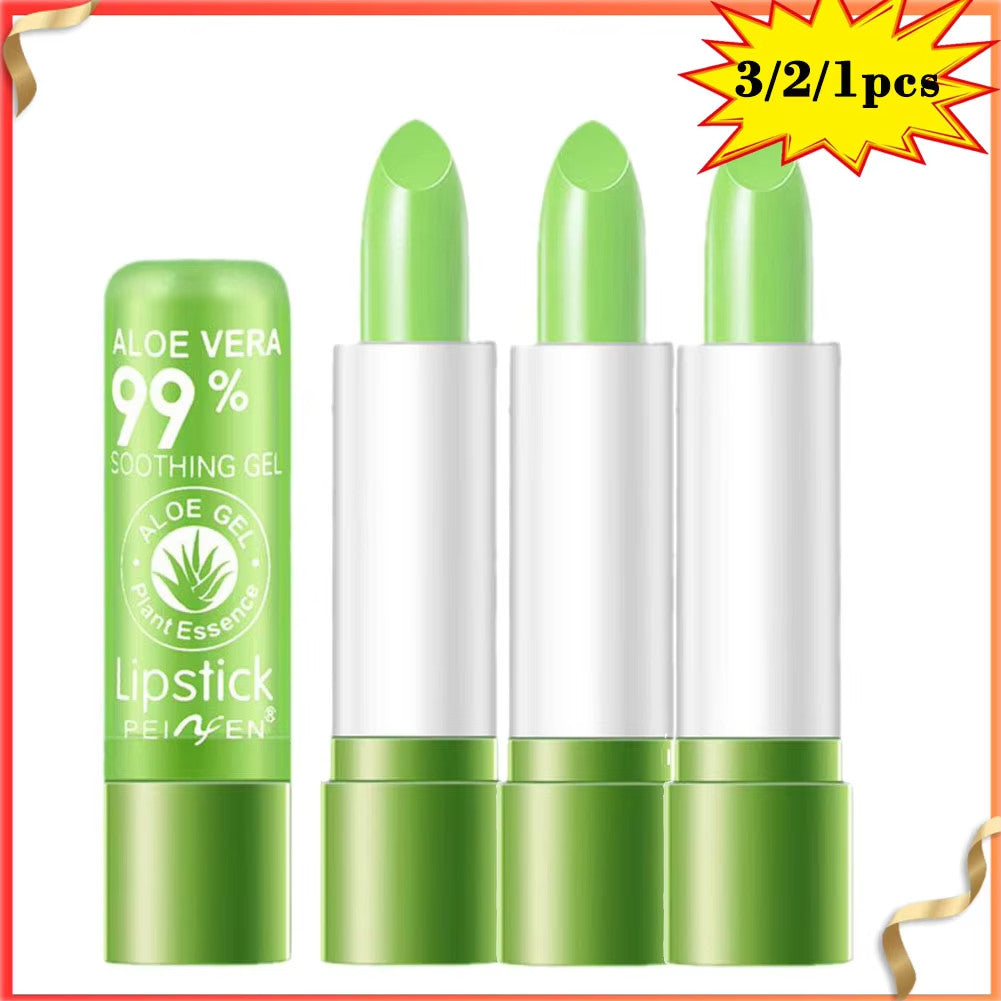 Color Changing Aloe Vera Lipstick Set - Moisturizing Lip Gloss for Dry Lips