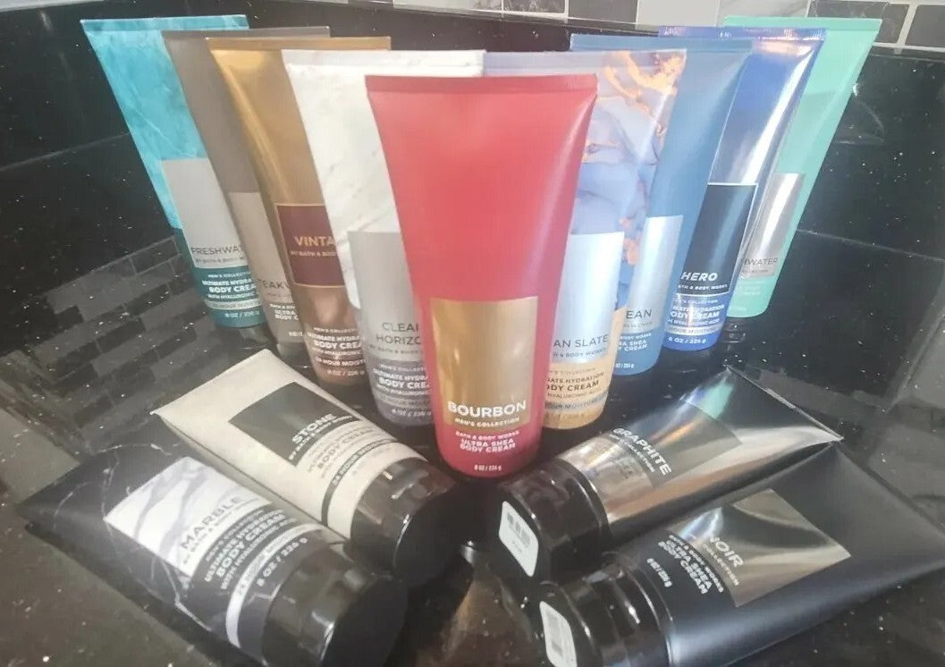 Bath and Body works Mens Cream Lotion 8 oz Shea Better 13 Scents NEW